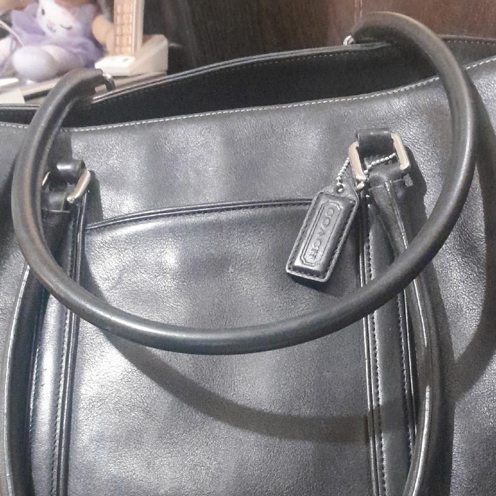 Coach Black Leather Tote